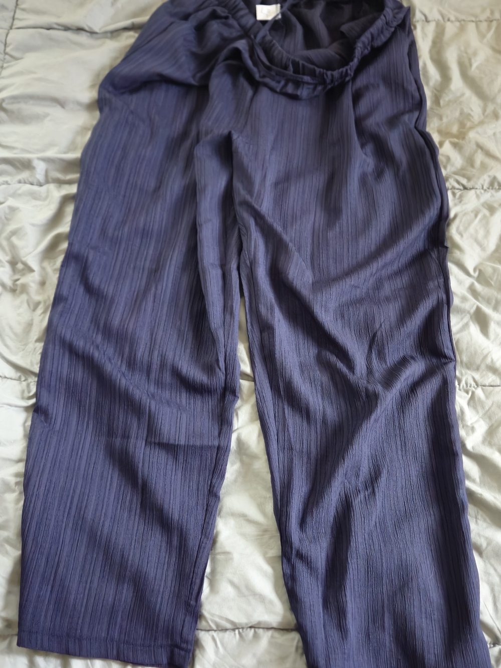 Navy Wide-Leg Pants